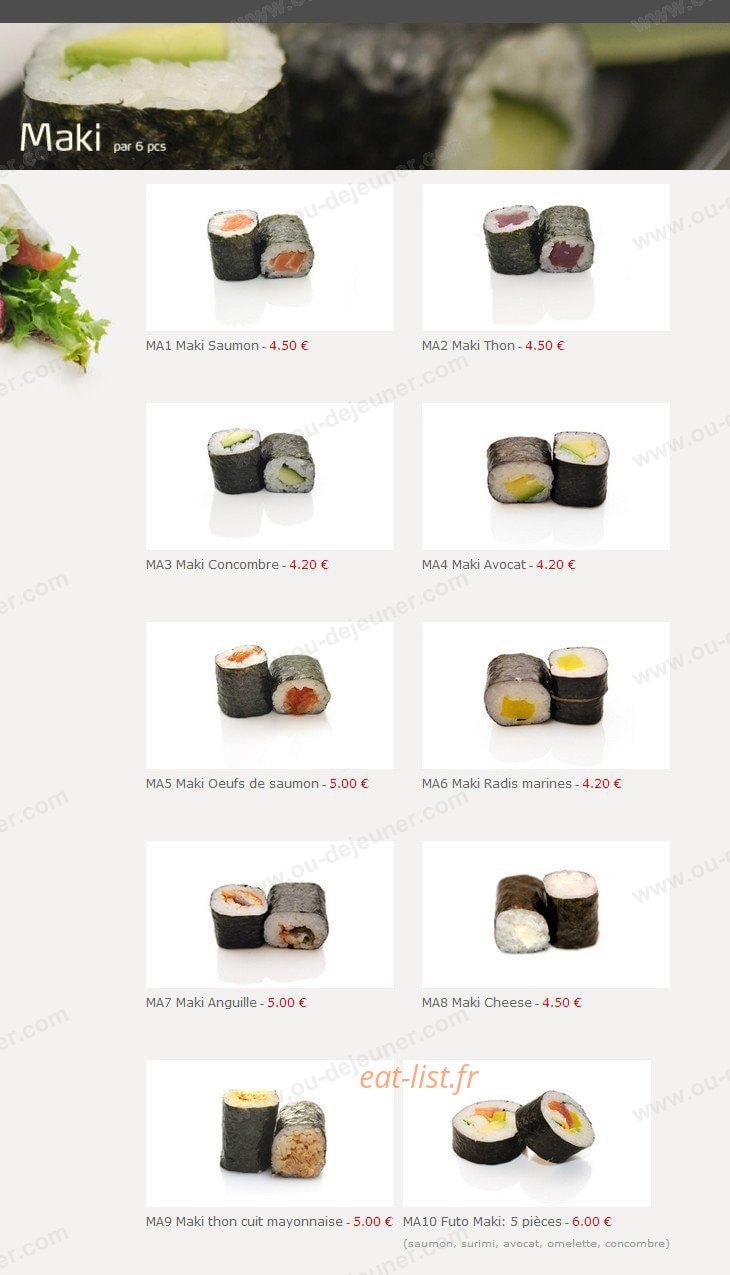 Ta Sushi — carte page 13