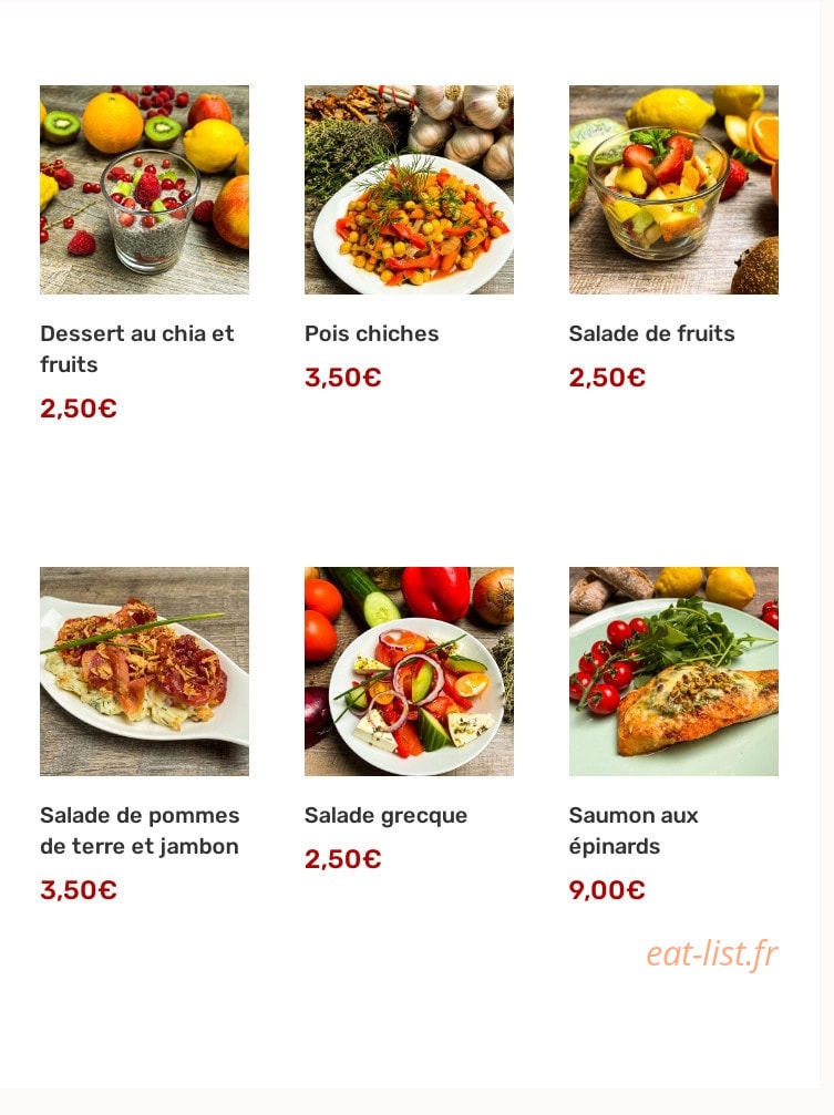 À Table — carte page 2