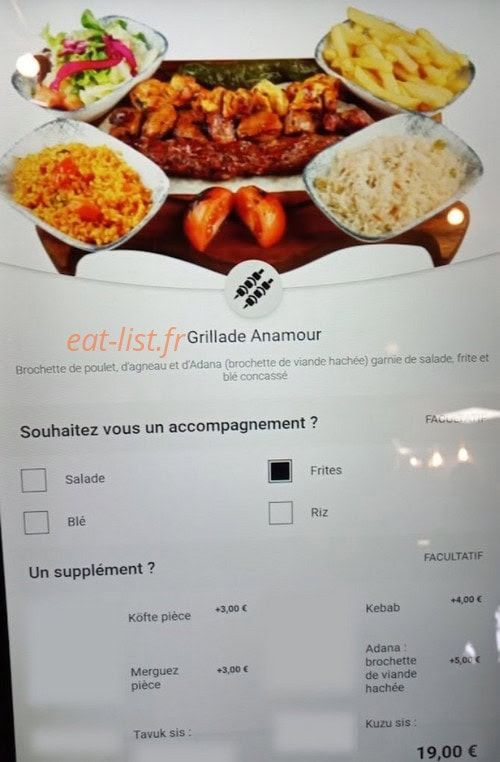 Anamour Grill — carte page 2