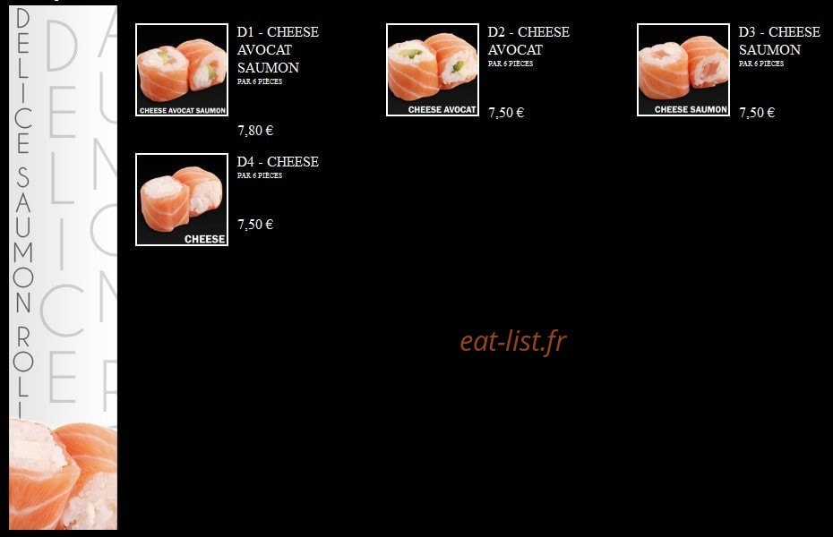 Carte et menu de Ayako Sushi à Villebon sur Yvette — Les Delices Roll
