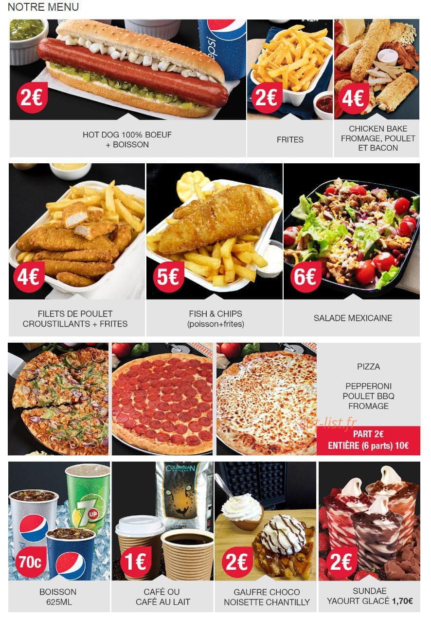 Costco Resto club — carte page 1