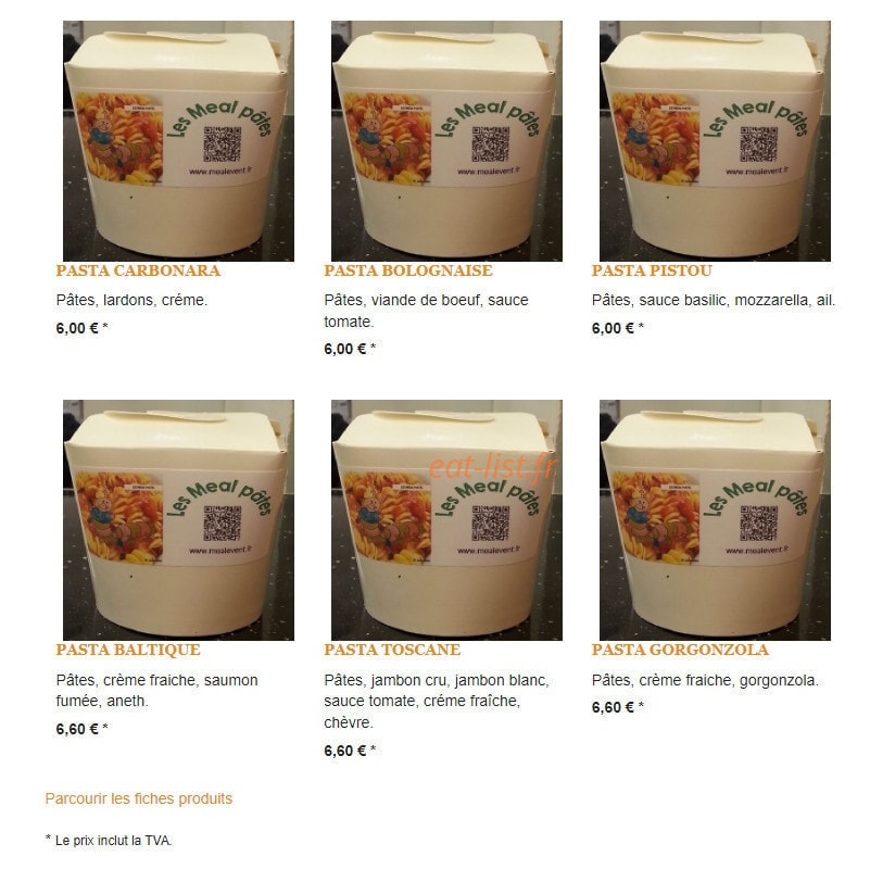 Meal Event — carte page 4