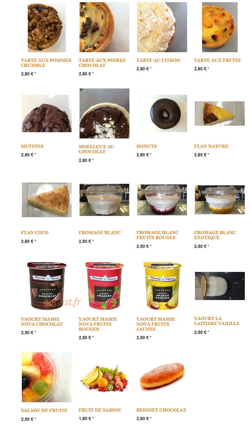 Meal Event — carte page 11