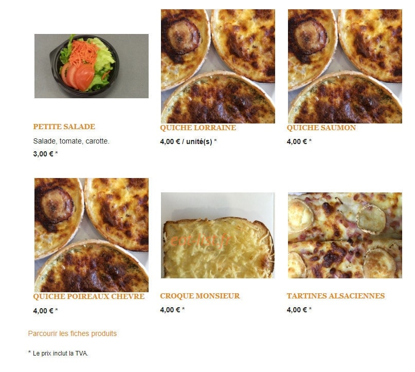 Meal Event — carte page 8