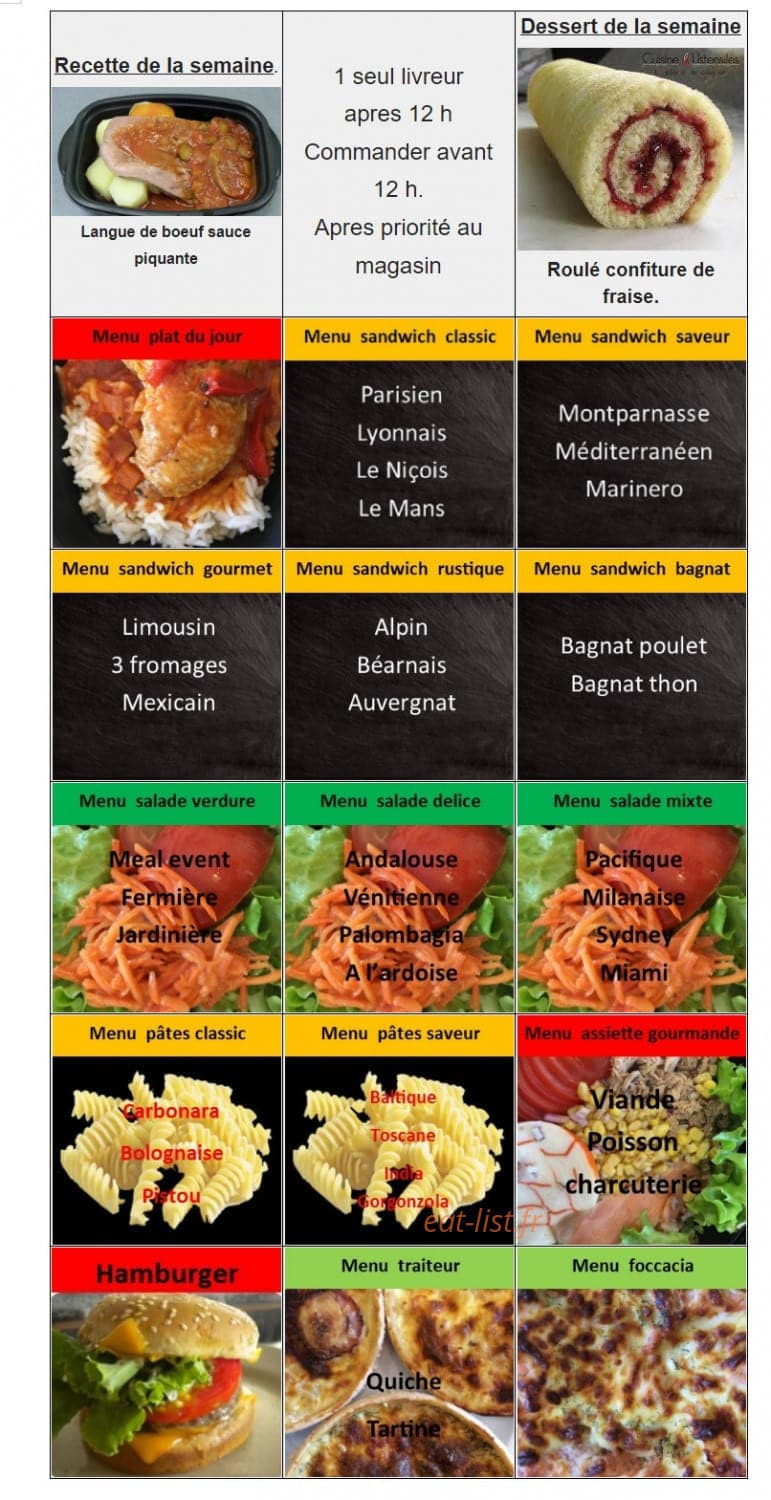 Meal Event — carte page 6