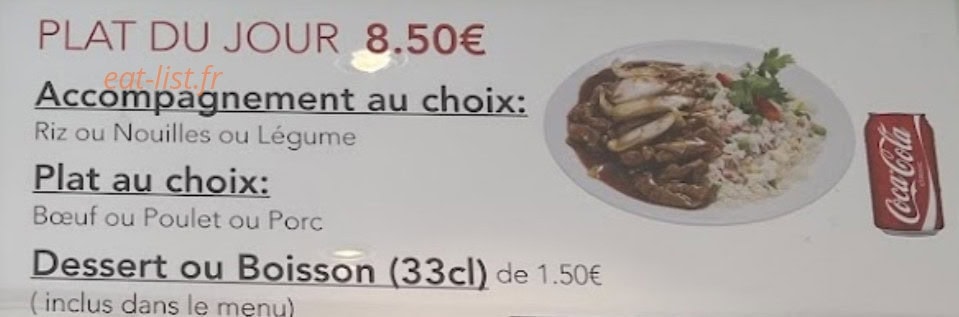 Carte et menu de O Food Asia à Villebon sur Yvette — Les plats du jours