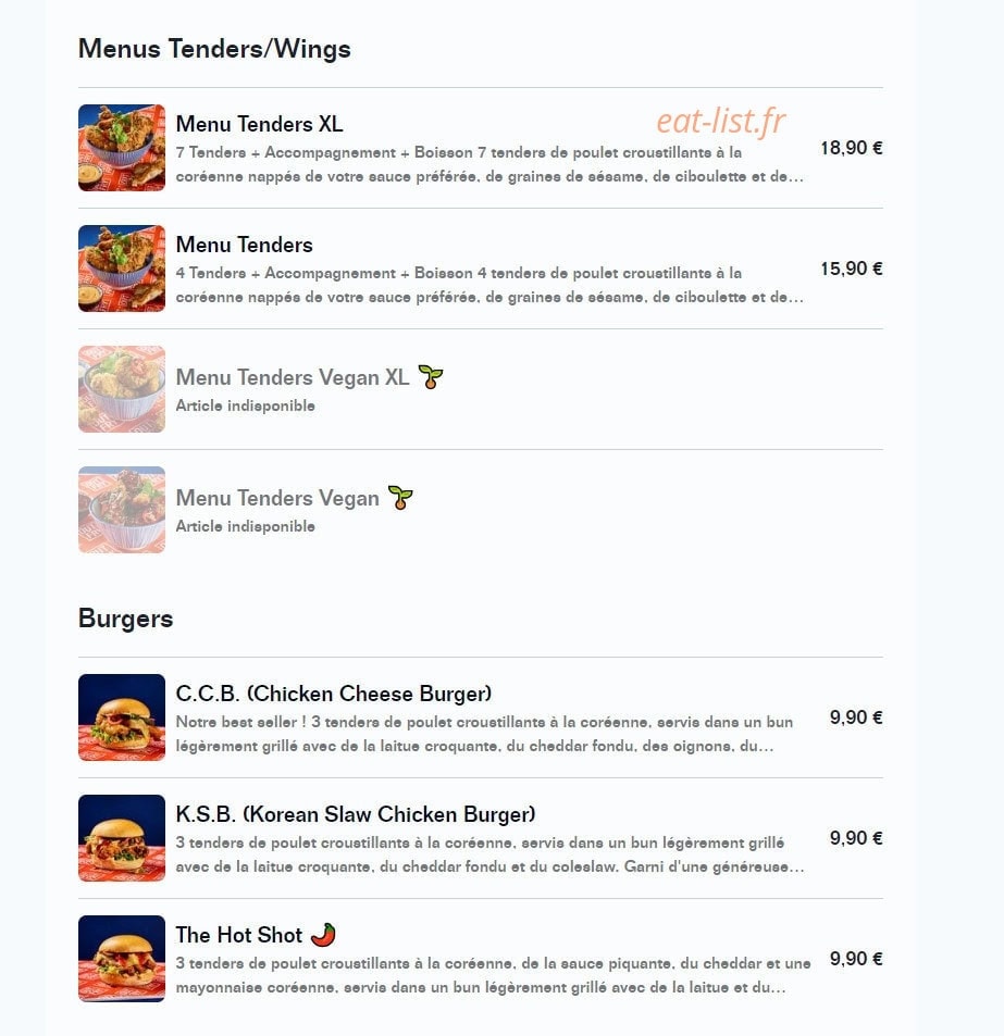 Out Fry — carte page 2