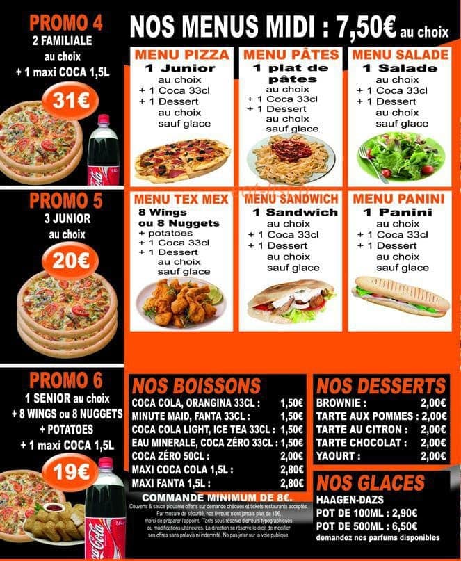 Super Pizza — carte page 4