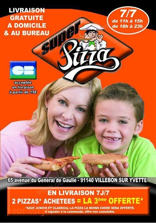 Super Pizza — carte page 1