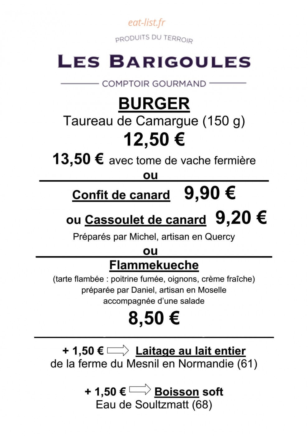 Les barigoules — carte page 1