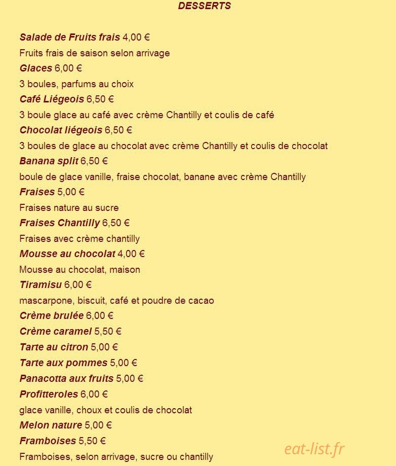 Pizzeria Paris Rome — carte page 3