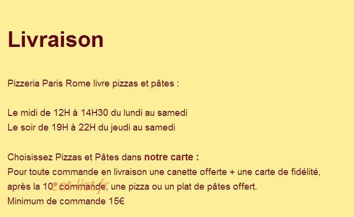 Pizzeria Paris Rome — carte page 4
