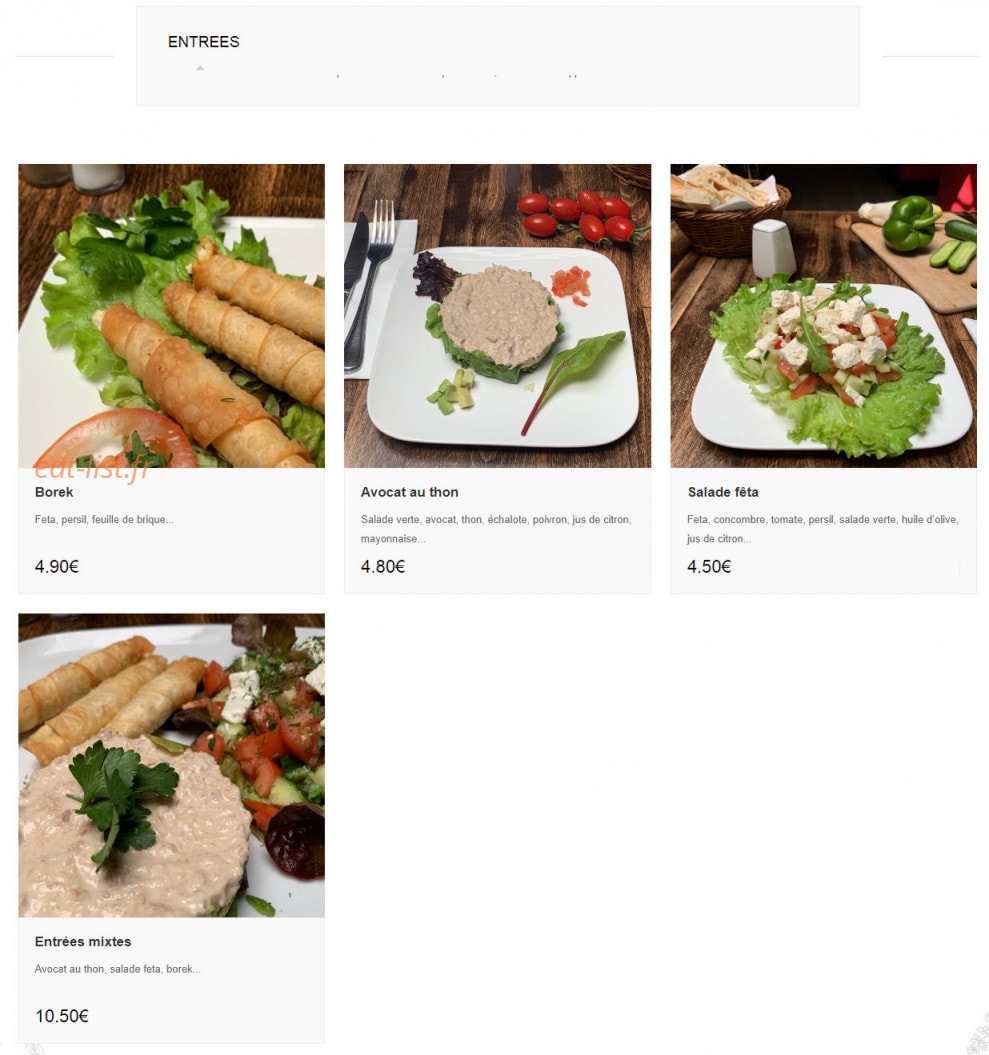 Sisters'Cuisine — carte page 1