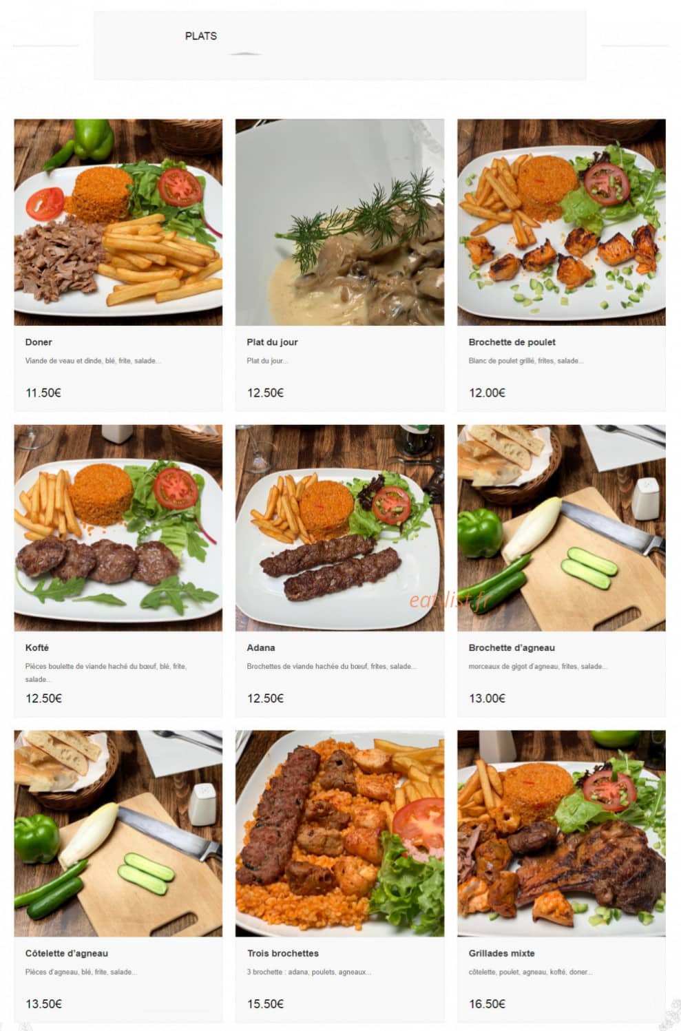 Sisters'Cuisine — carte page 2