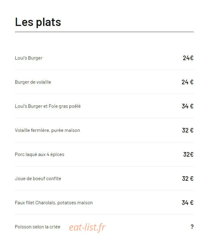 La Brasserie Louis — carte page 2
