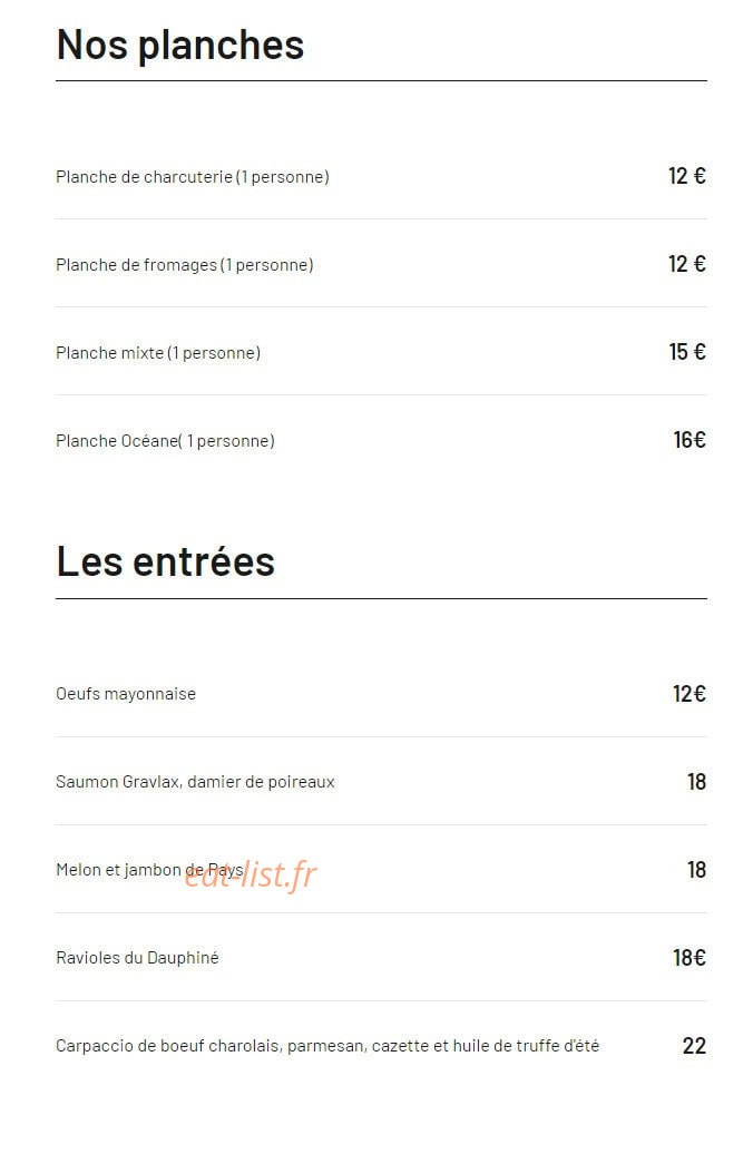 La Brasserie Louis — carte page 1