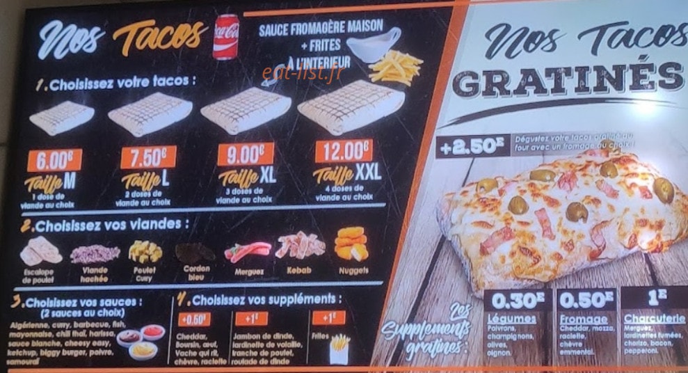 BB Tacos — carte page 2