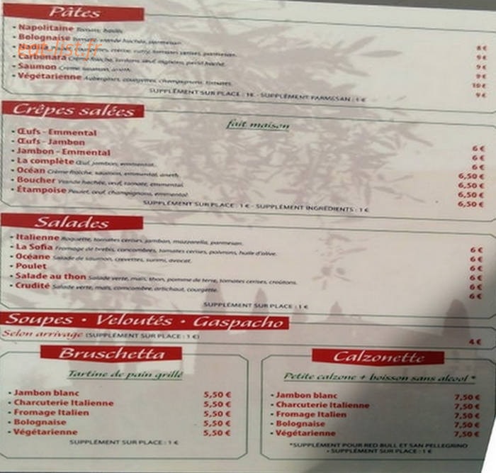 Les saveurs d'Italie — carte page 2