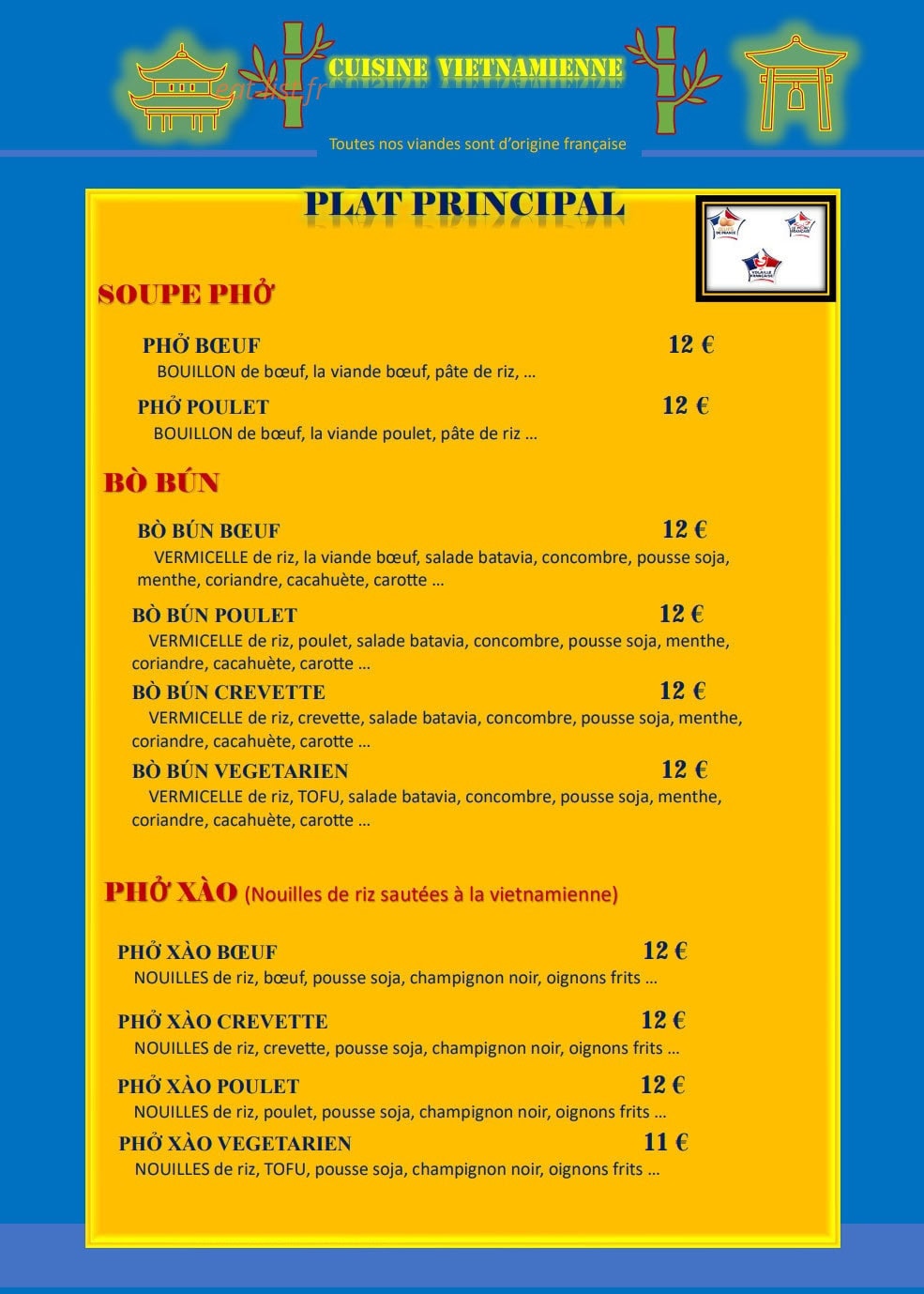 Pho Ha — carte page 3
