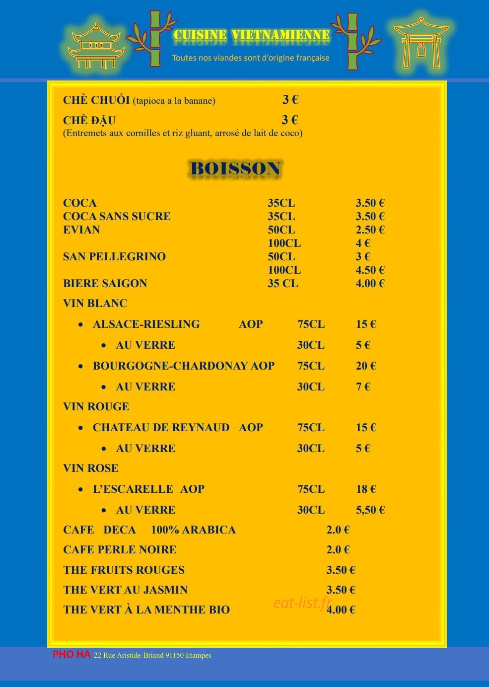 Pho Ha — carte page 6