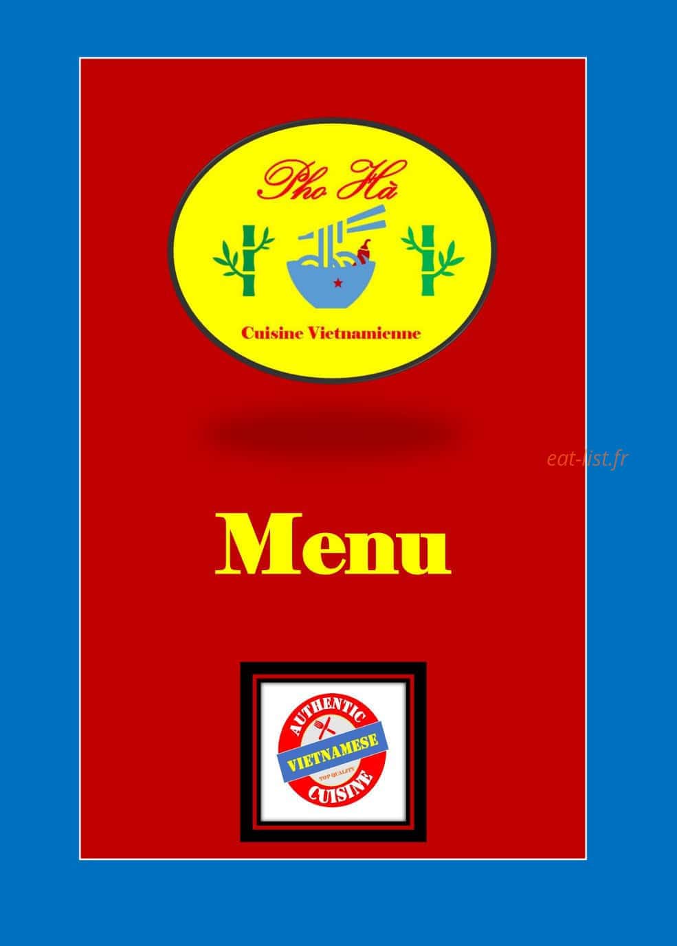 Pho Ha — carte page 1