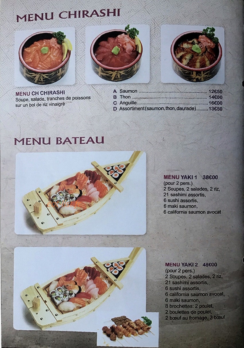 Sushi Yaki — carte page 11