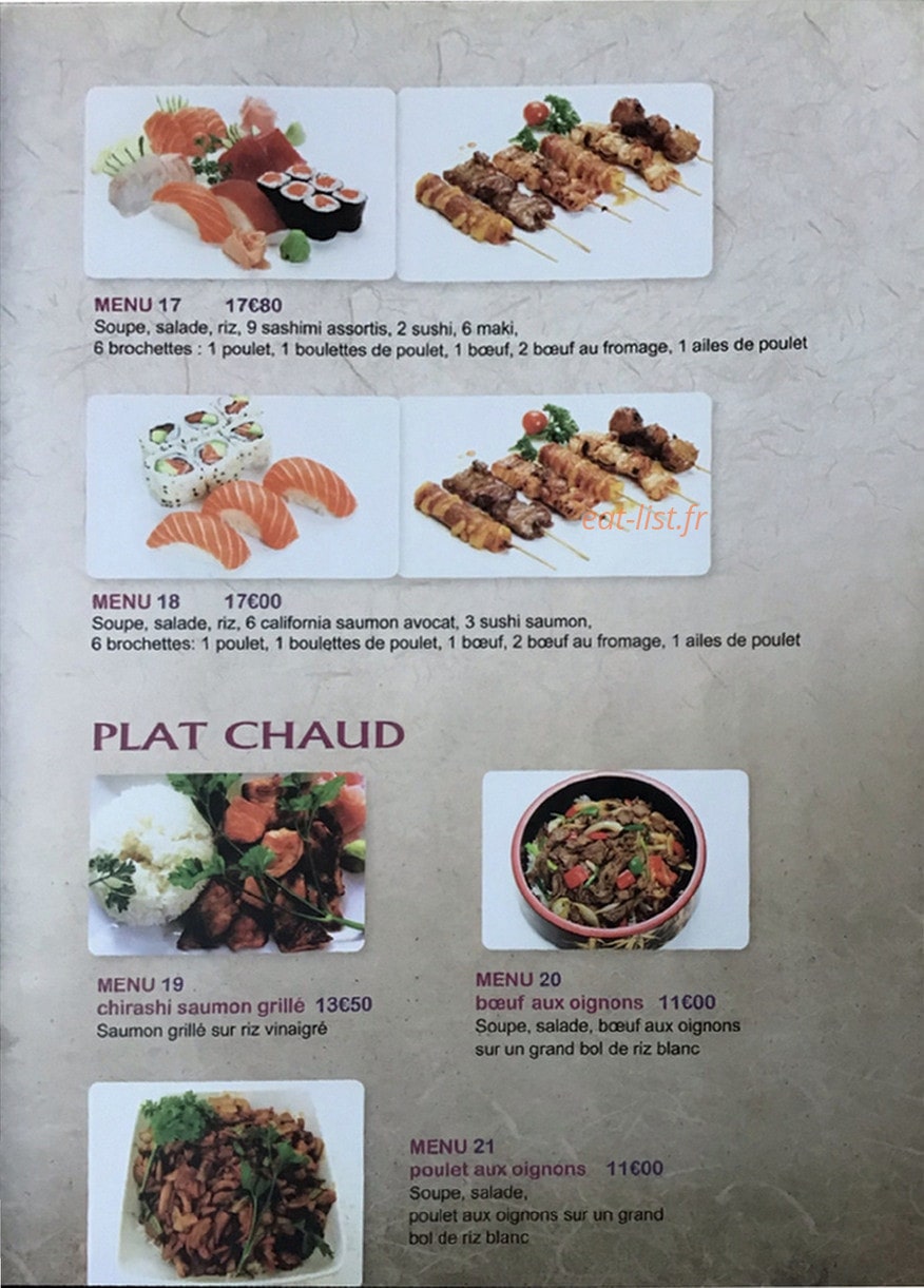 Sushi Yaki — carte page 10