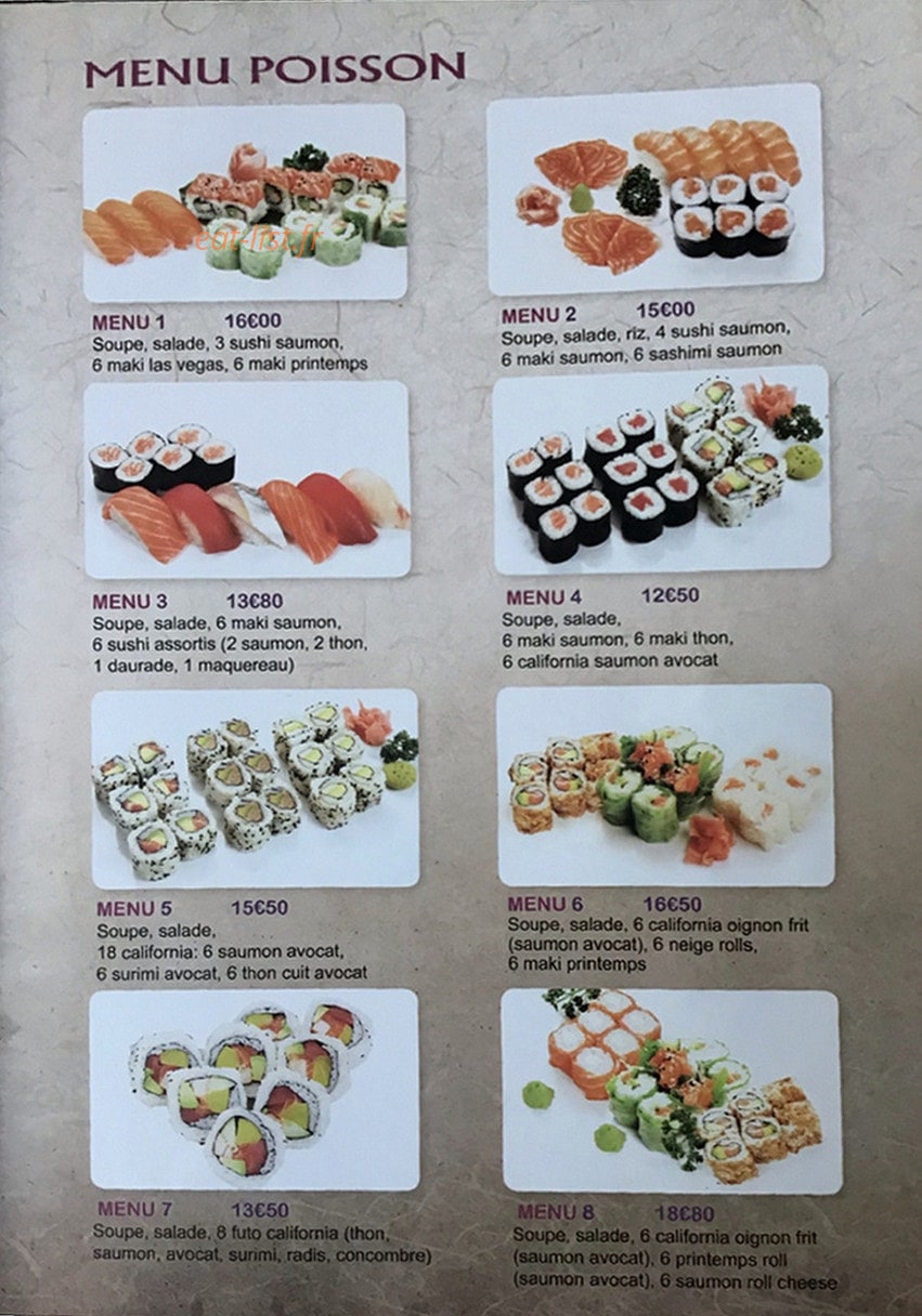 Sushi Yaki — carte page 8