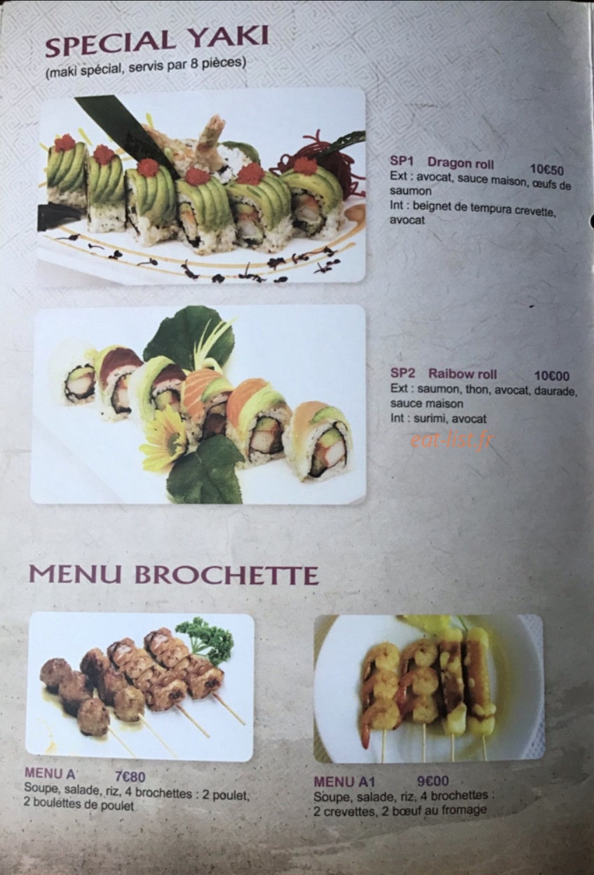 Sushi Yaki — carte page 5