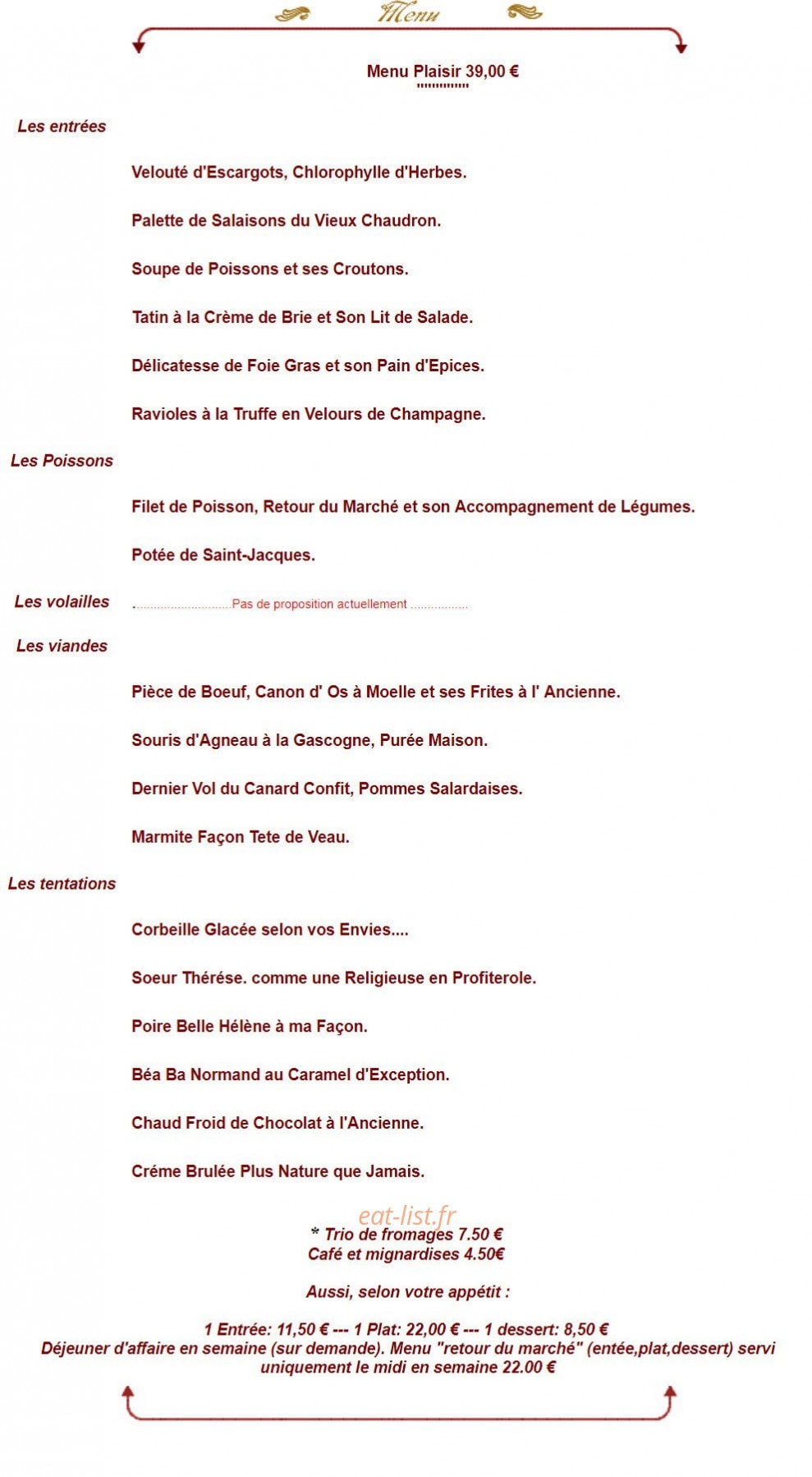 Le Vieux Chaudron — carte page 3