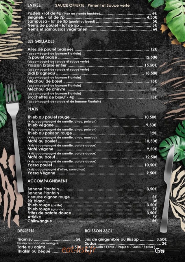 African Dream — carte page 1