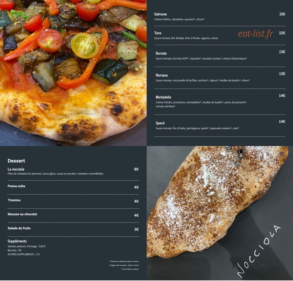 Artisan Pizza — carte page 2
