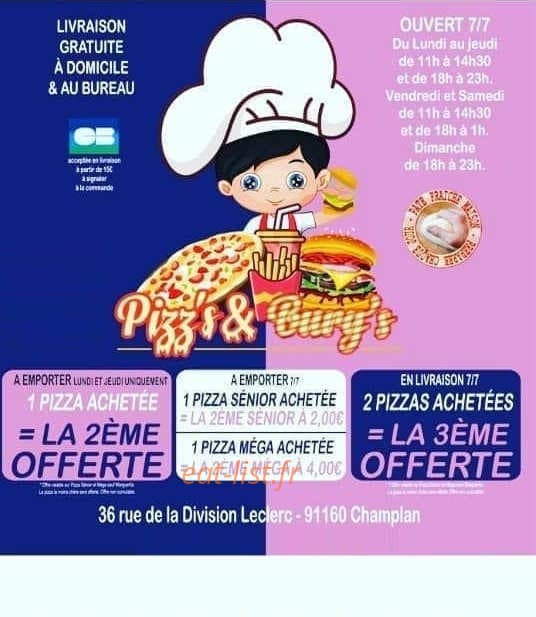 Pizz's and Burg's — carte page 1