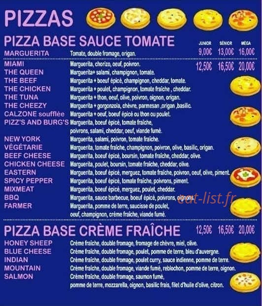 Pizz's and Burg's — carte page 2