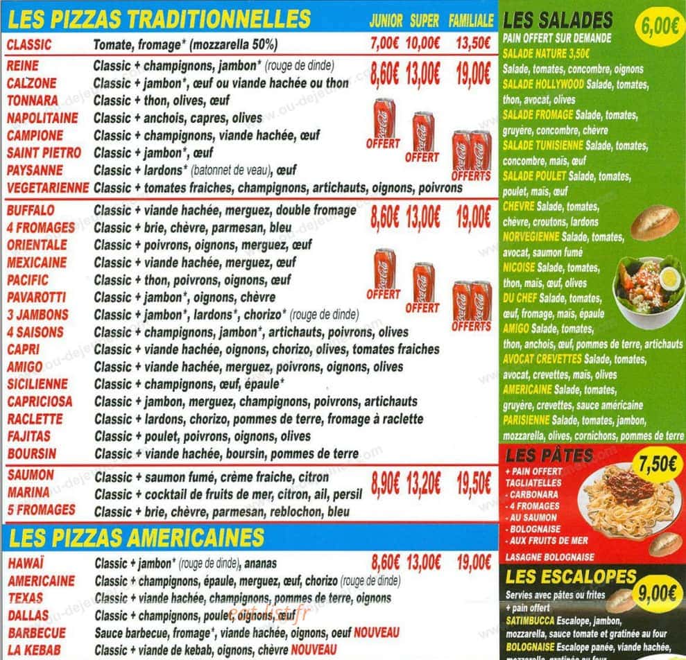 Amigo Pizza — carte page 2