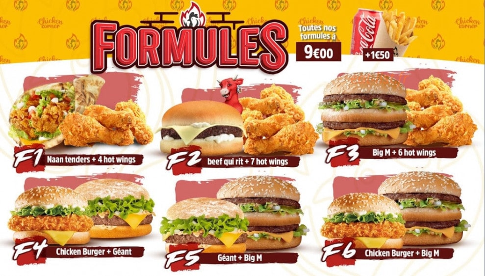Chicken Korner — carte page 1