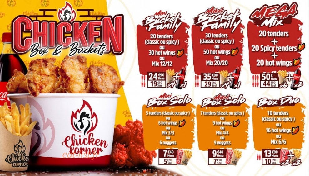 Chicken Korner — carte page 3