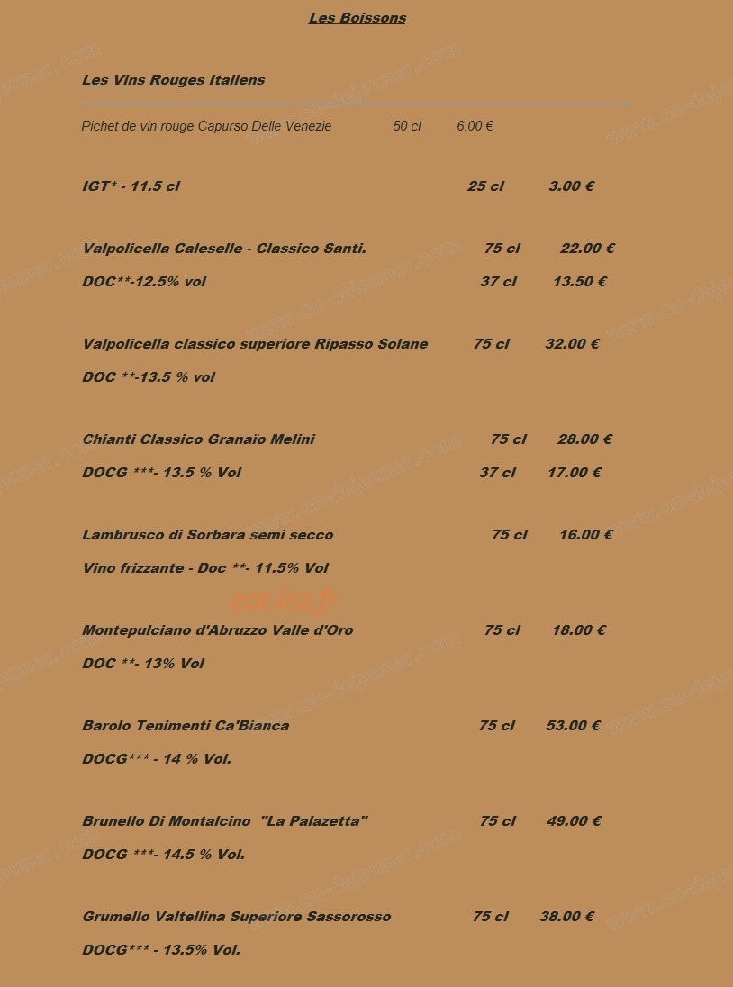 Foggia Ristorante — carte page 9