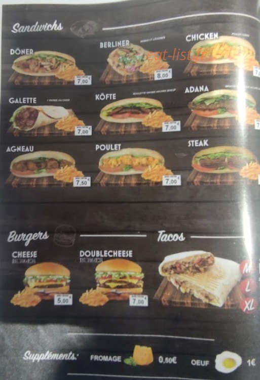 La Brochette Dorée — carte page 1