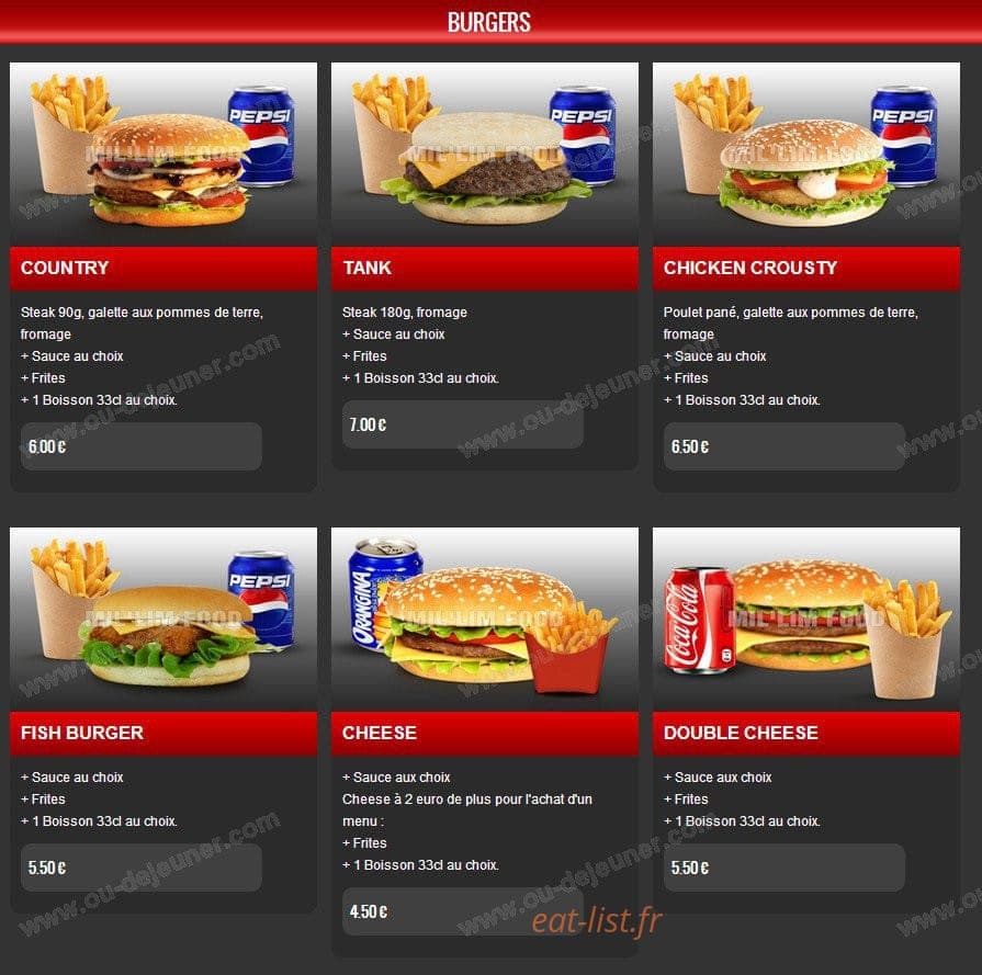 MilLim Food — carte page 10