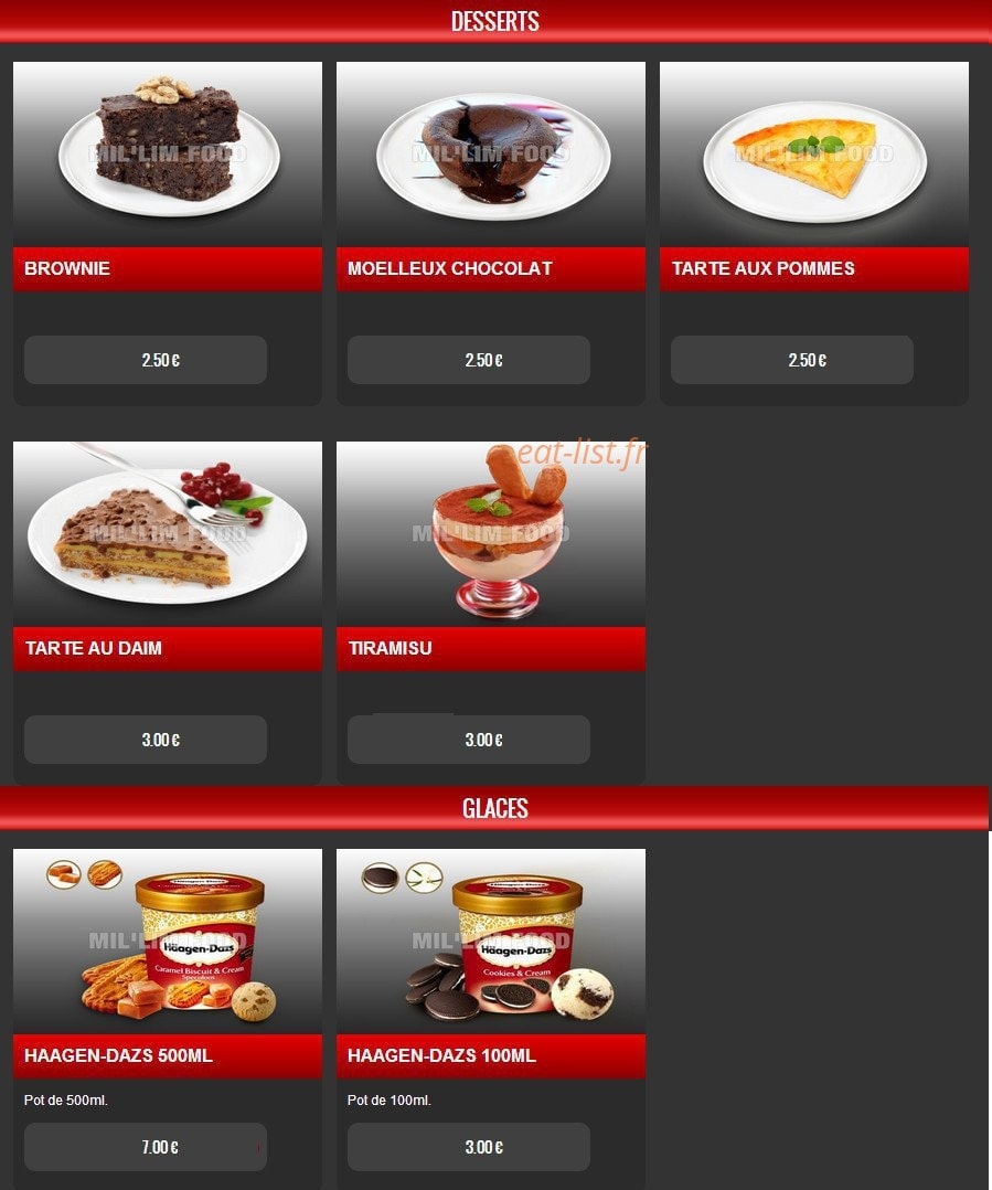 MilLim Food — carte page 19