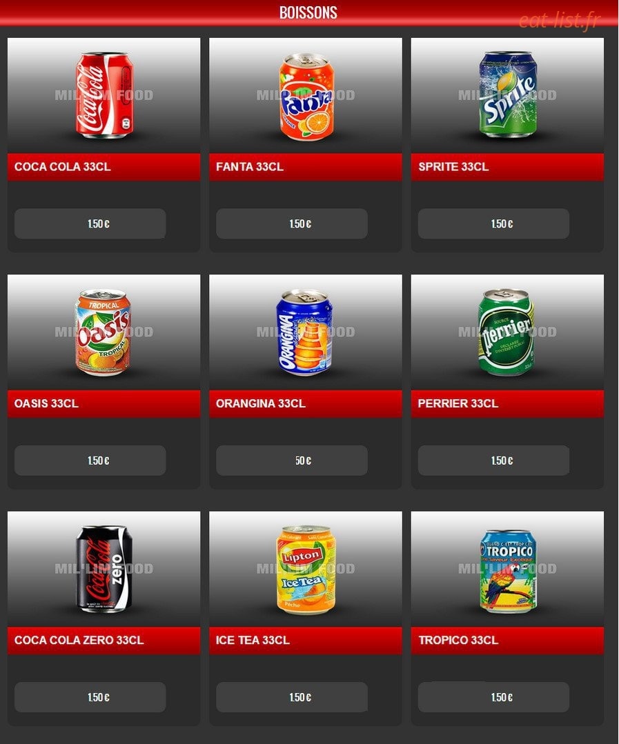 MilLim Food — carte page 20