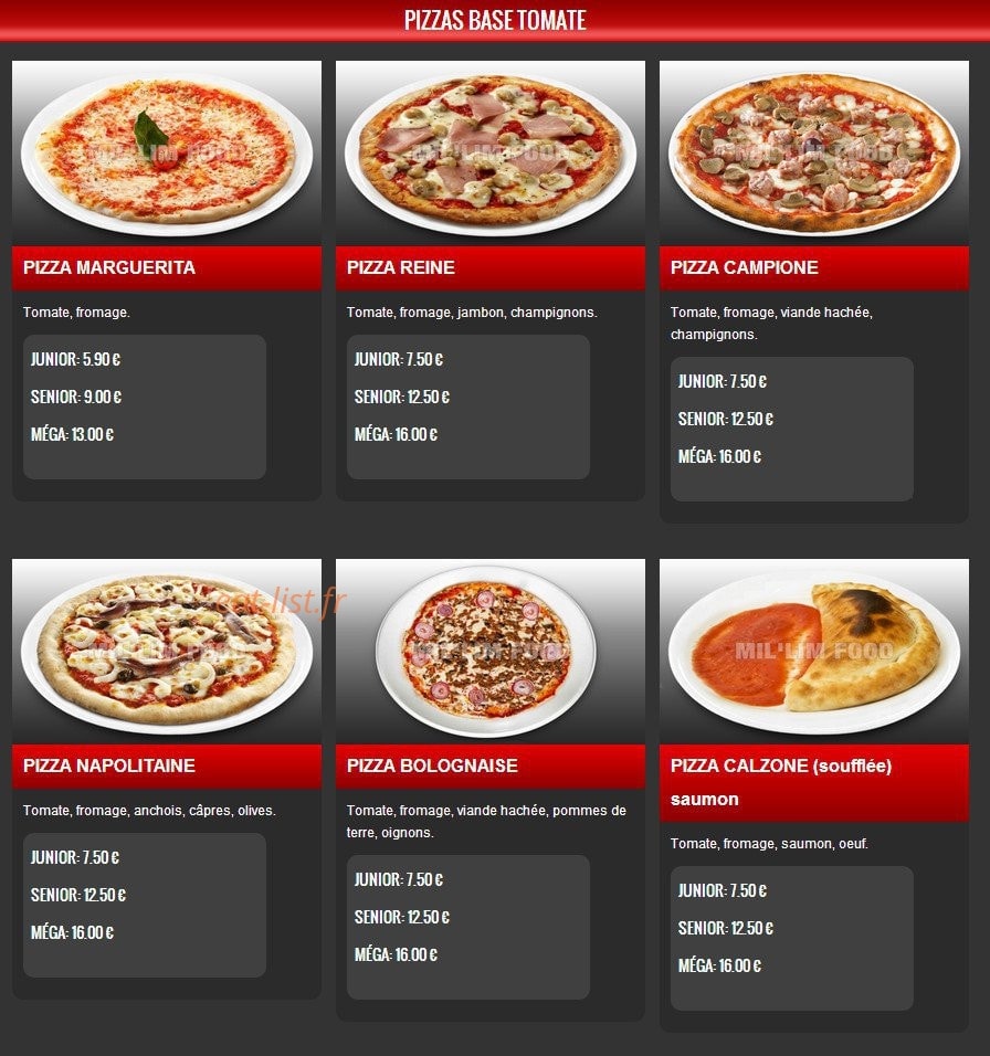 MilLim Food — carte page 2