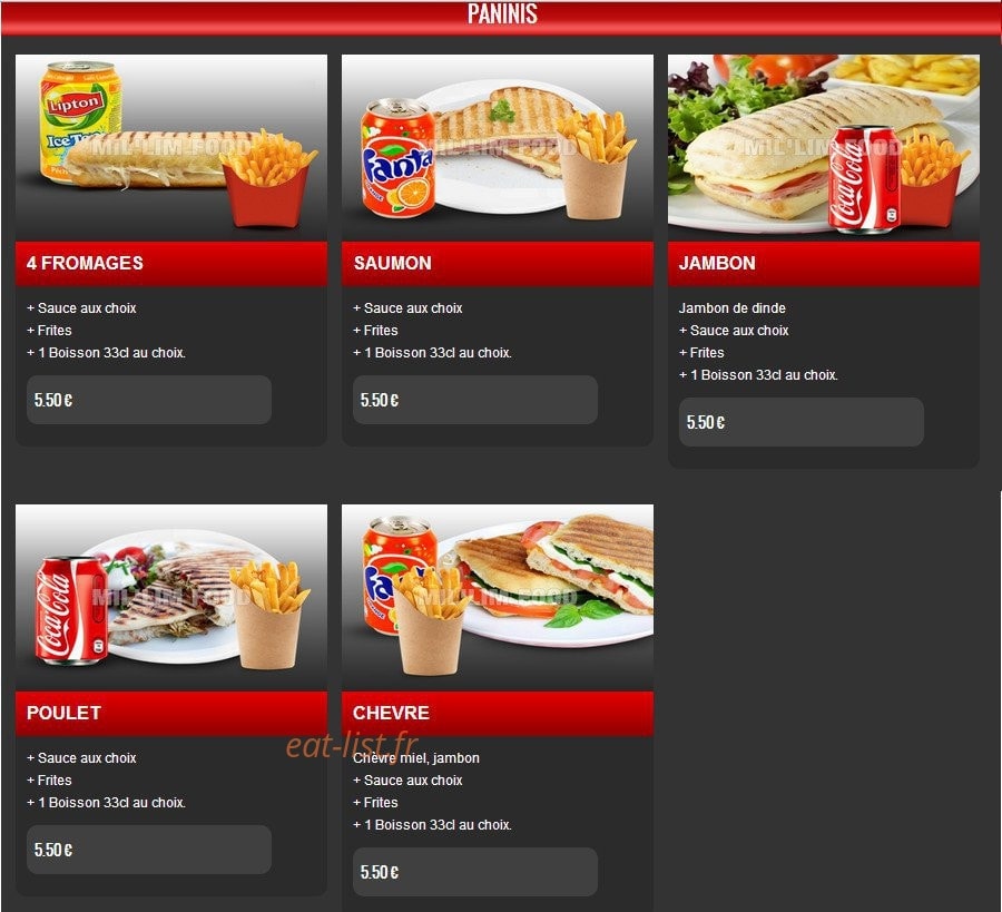 MilLim Food — carte page 16