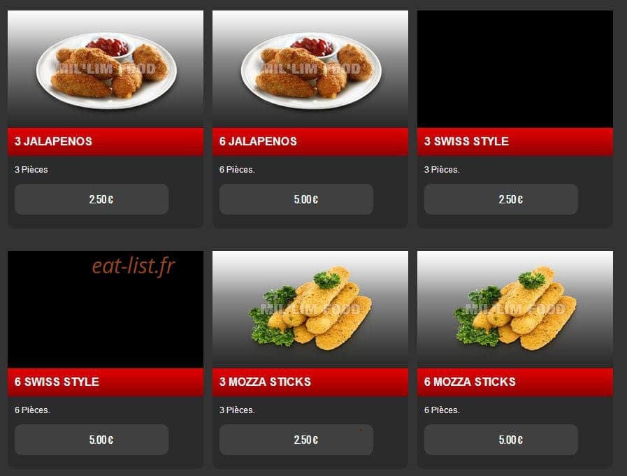 MilLim Food — carte page 9