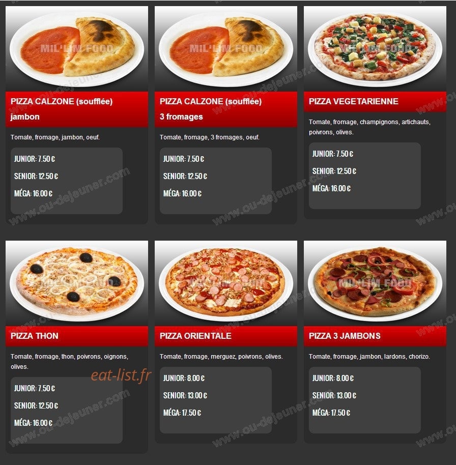 MilLim Food — carte page 3