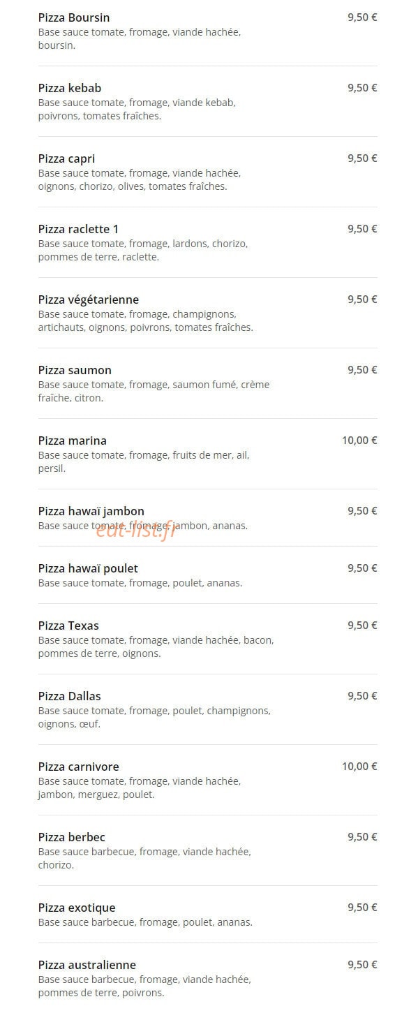 Royal Pizza — carte page 6