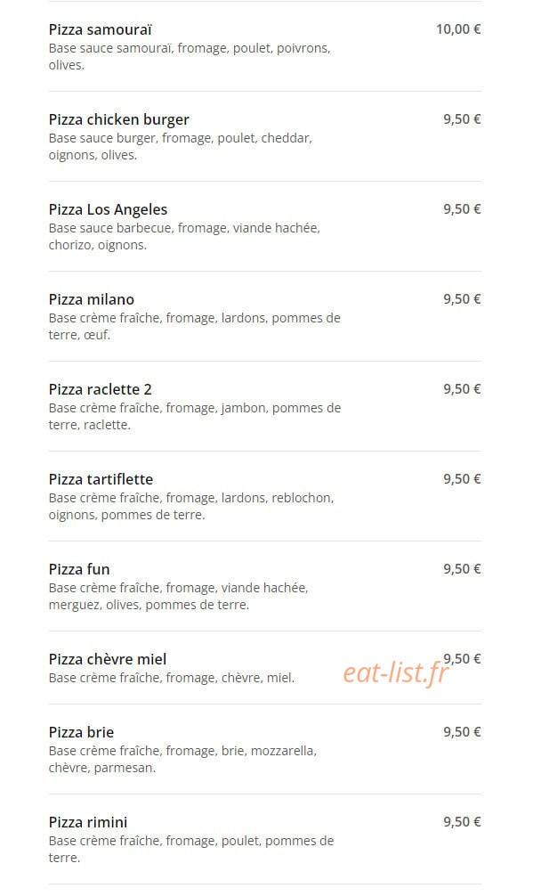 Royal Pizza — carte page 8