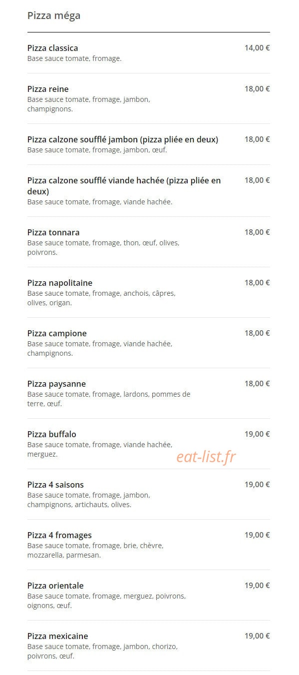 Royal Pizza — carte page 12
