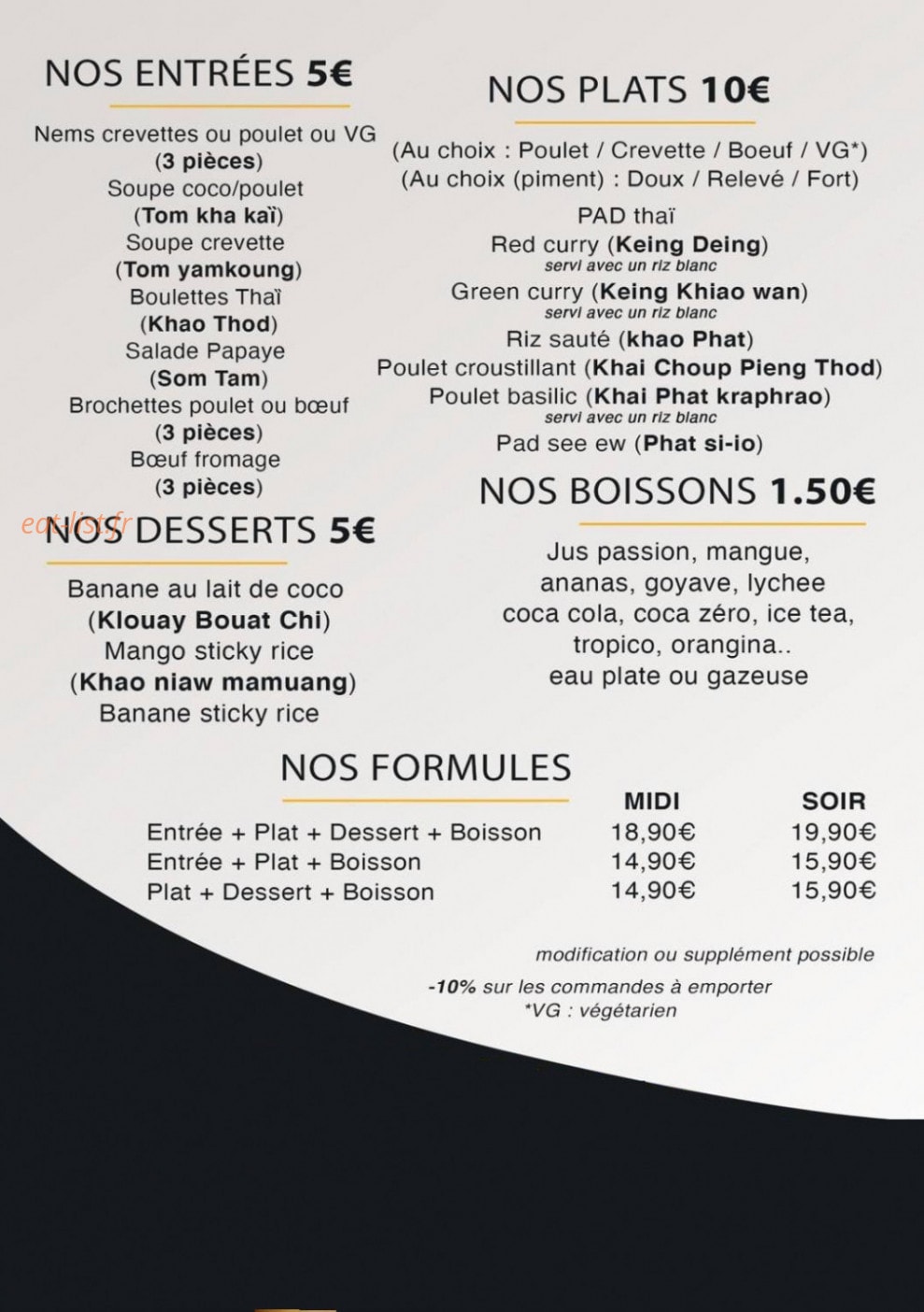 The Box Thaï — carte page 2